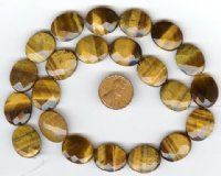 1 Flat Faceted 18x15mm Tiger Eye Oval